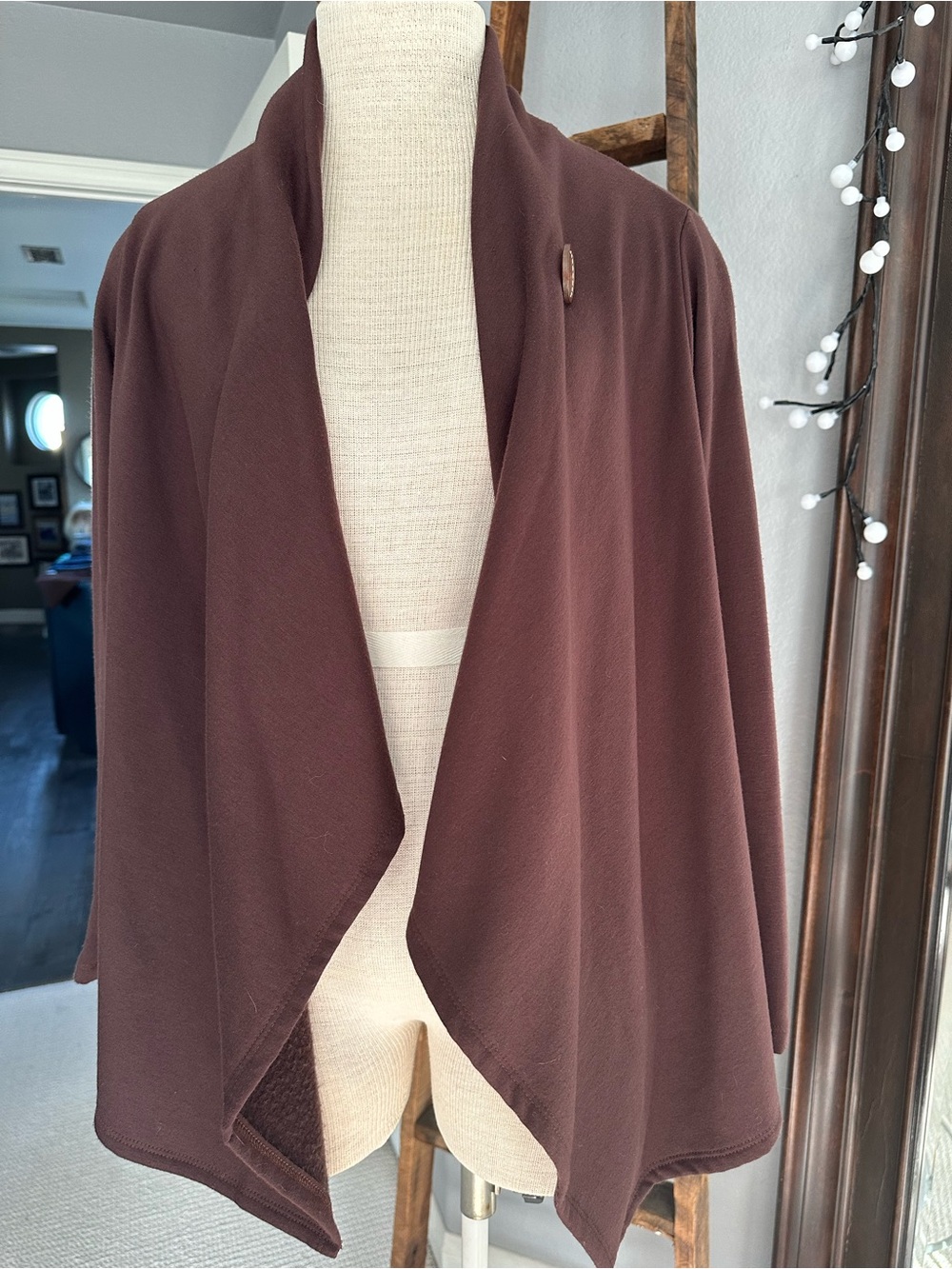 Bobeau rich Chocolate Brown Knit Cardigan, size medium petite - Picture 5 of 9